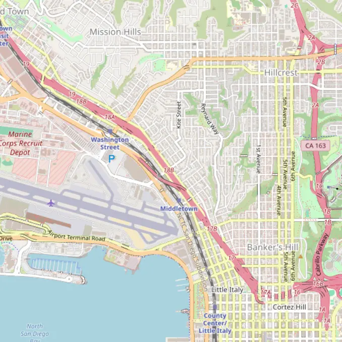 San Diego area map
