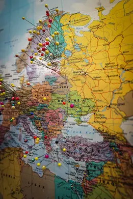 City route with multiple stops